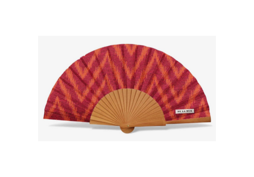 DE LA MUR DE LA MUR “FIRE” Fabric/Wooden Fan