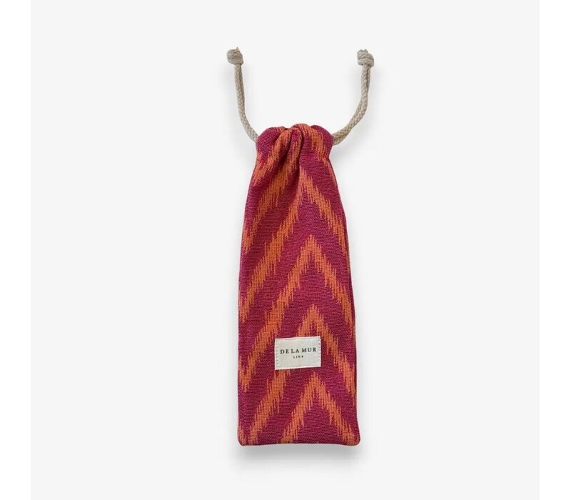 DE LA MUR “FIRE” Fabric/Wooden Fan