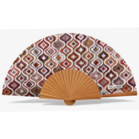 DE LA MUR “WAVE” Fabric/Wooden Fan
