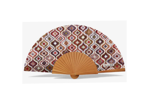 DE LA MUR DE LA MUR “WAVE” Fabric/Wooden Fan