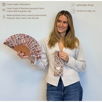 DE LA MUR “WAVE” Fabric/Wooden Fan