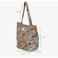DE LA MUR “FLORA” Large Zipper Bag