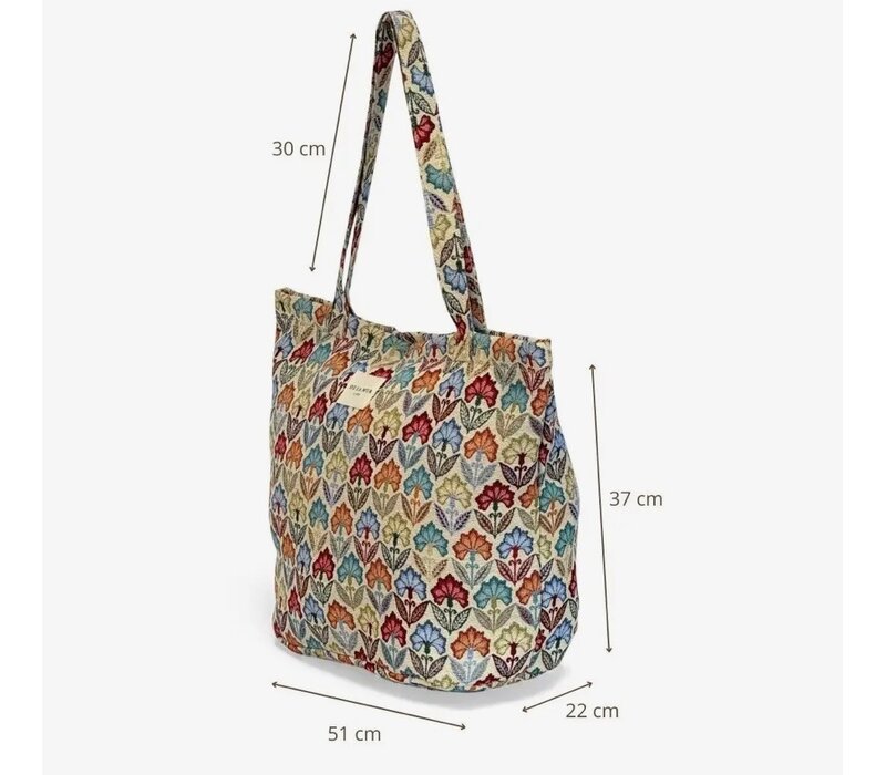 DE LA MUR “FLORA” Large Zipper Bag