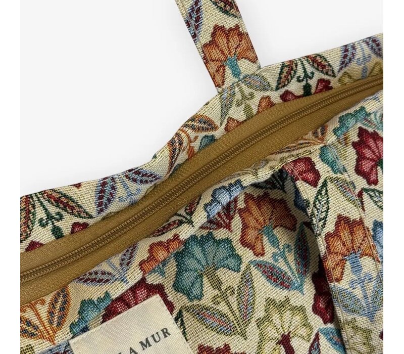 DE LA MUR “FLORA” Large Zipper Bag