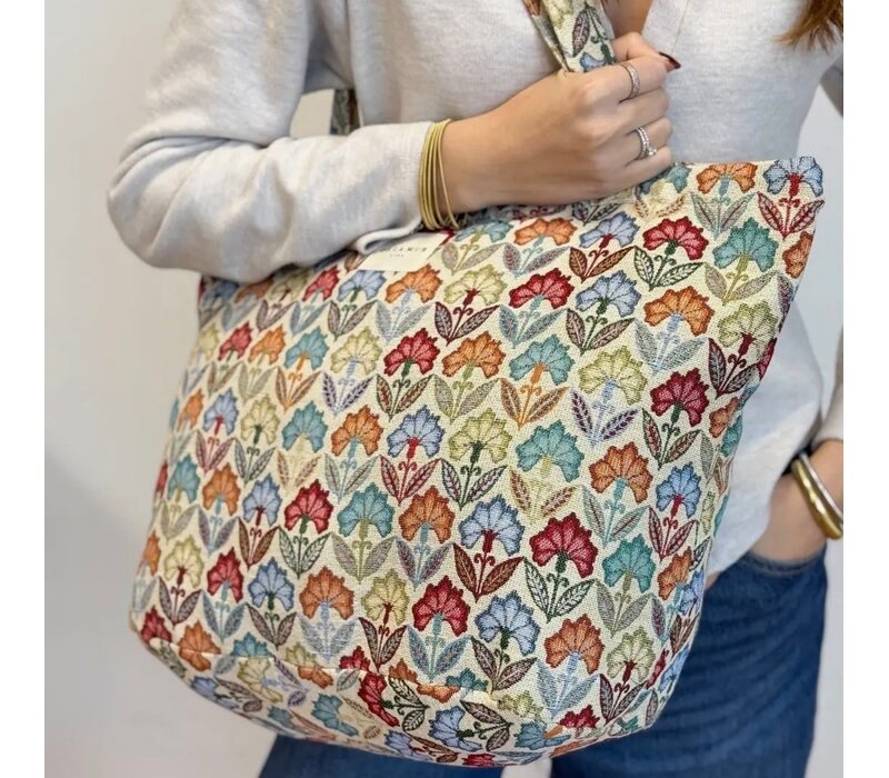 DE LA MUR “FLORA” Large Zipper Bag
