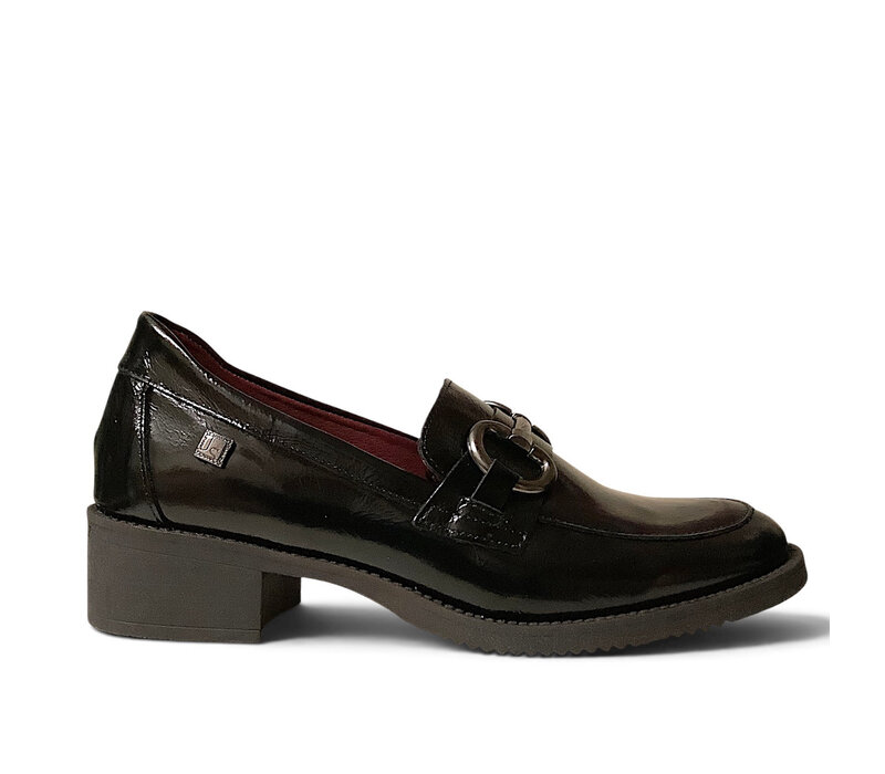 Jose Saenz 2189 Black Sheen Leather Loafer