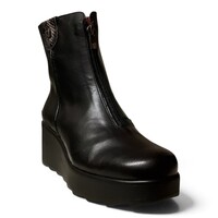Jose Saenz 6432 Black Front Zip Wedge Boot