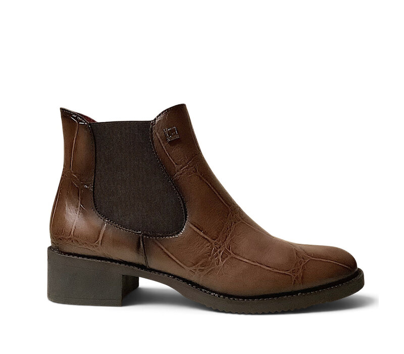 Jose Saenz 2181 Brown Croc Chelsea Boot