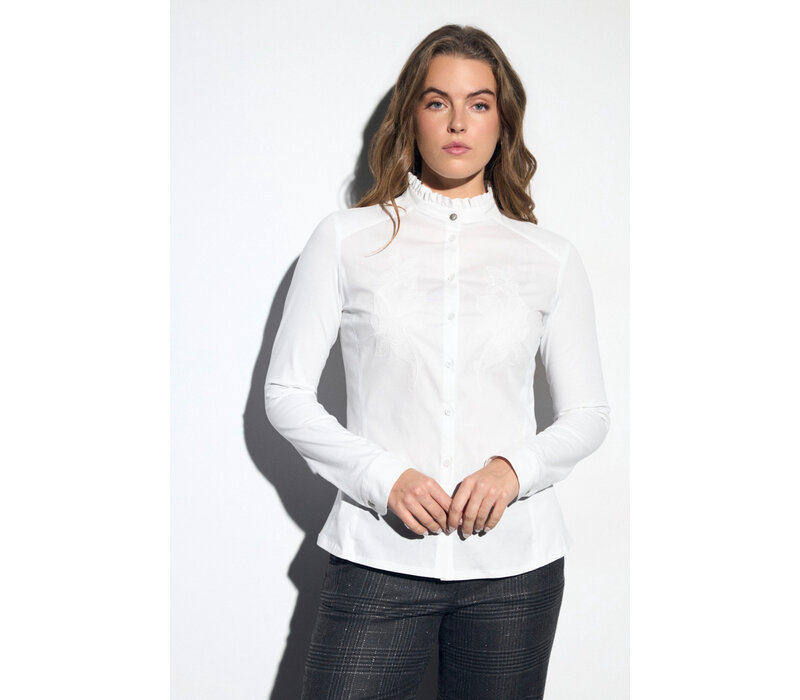 Bariloche ERICE White Flower Print  Blouse
