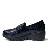 Wonders C-33158 Navy Croc Slip on Shoes
