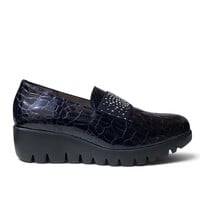Wonders C-33158 Navy Croc Slip on Shoes