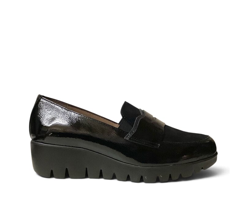 Wonders C-33360 Black  Slip on Shoes