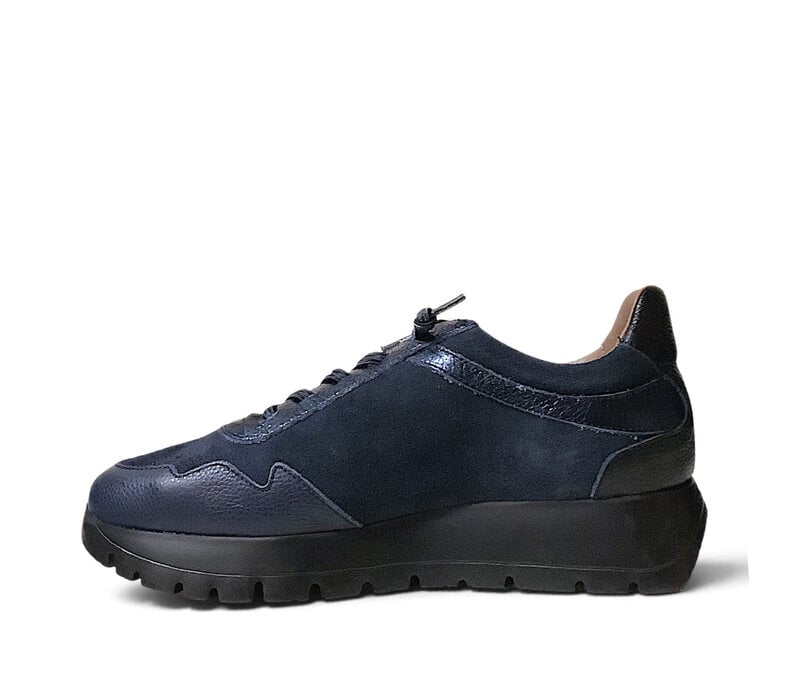 Wonders A-24110 Navy Lea/Sue Sneakers