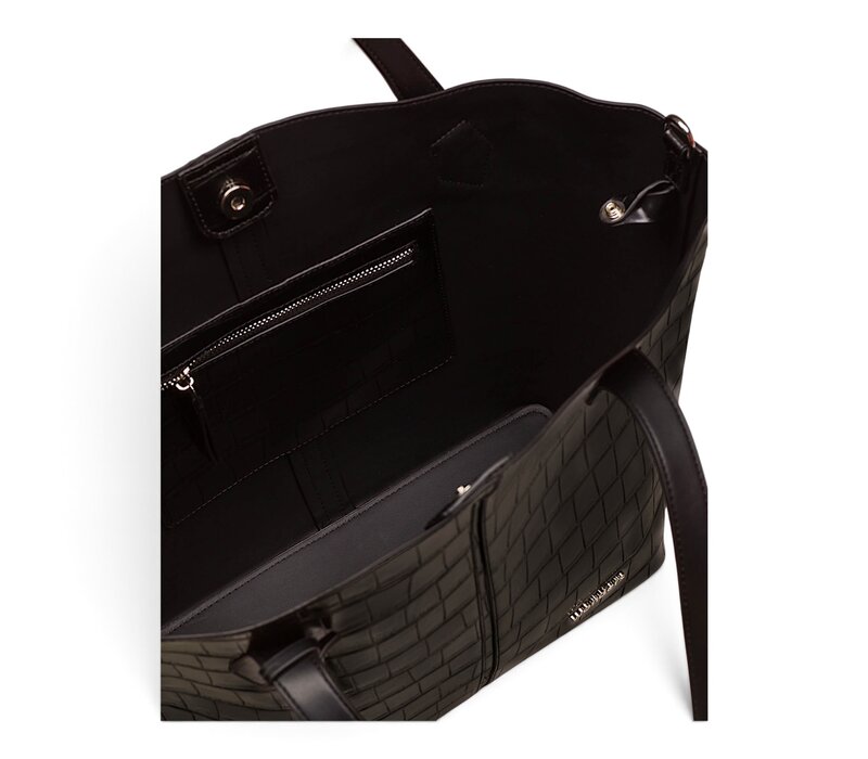 Wonders WB-56006 Black Croc Tote Bag