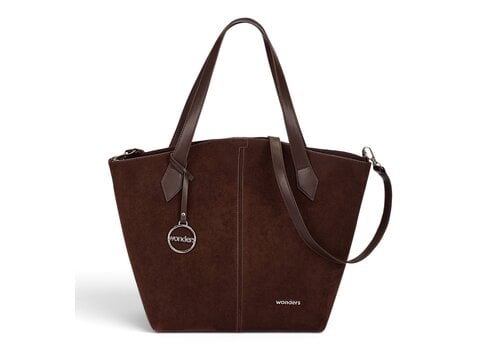 Wonders Wonders WB-56006 Brown Suede Tote Bag