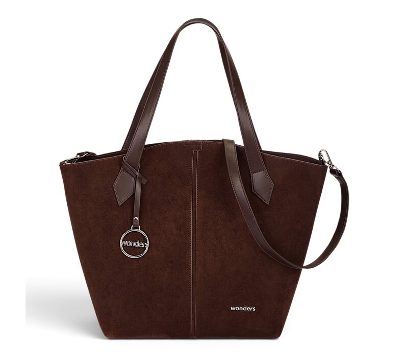 Wonders WB-56006 Brown Suede Tote Bag