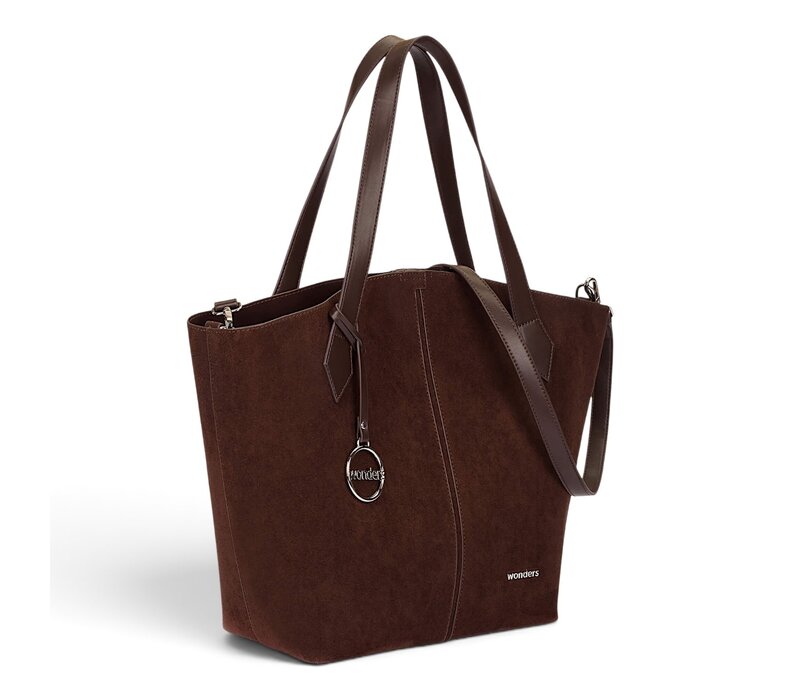 Wonders WB-56006 Brown Suede Tote Bag