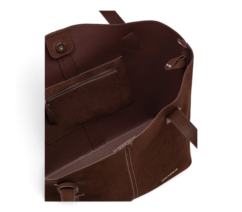Wonders WB-56006 Brown Suede Tote Bag