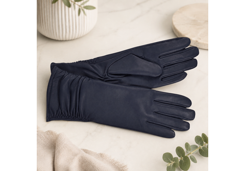 Seeberger Seeberger 19062 Navy Midi Leather Gloves