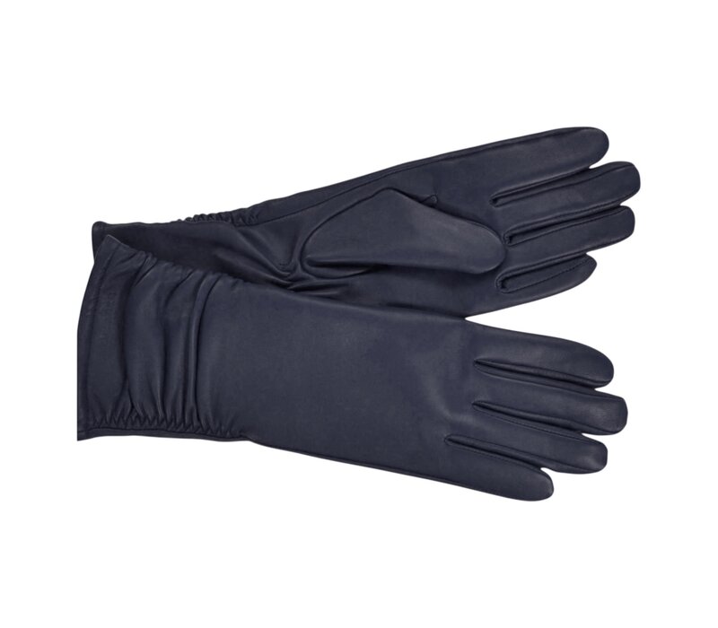 Seeberger 19062 Navy Midi Leather Gloves