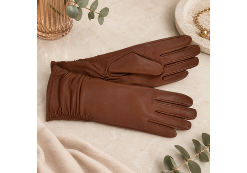 Seeberger Seeberger 19062 Tan Midi Leather Gloves