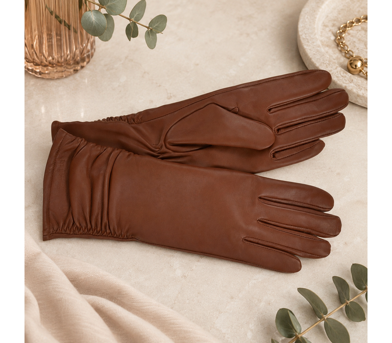 Seeberger 19062 Tan Midi Leather Gloves