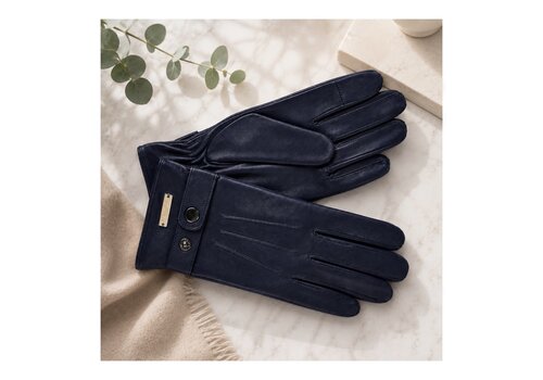 Seeberger Seeberger 19806 Navy Soft Leather Gloves