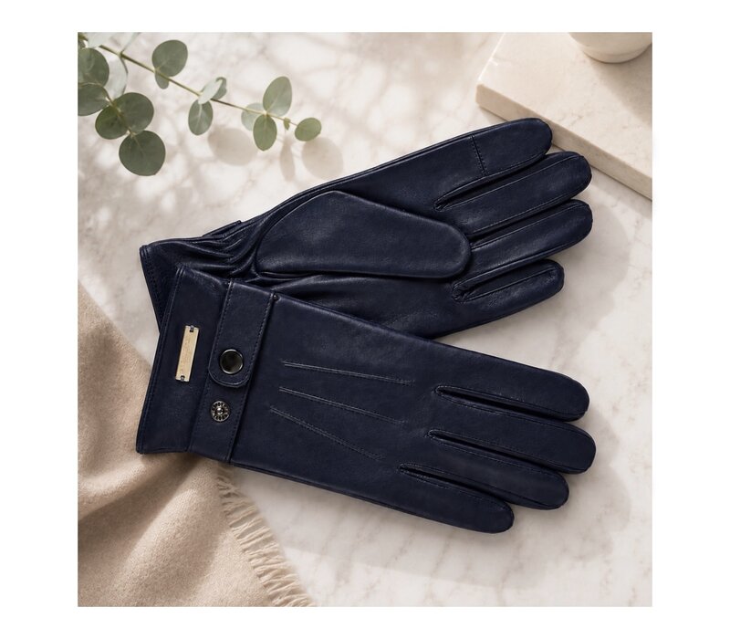 Seeberger 19806 Navy Soft Leather Gloves