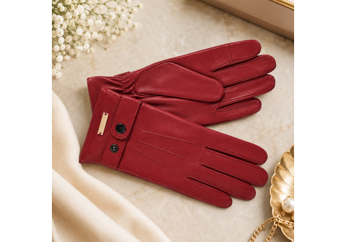 Seeberger Seeberger 19806  Red Soft Leather Gloves