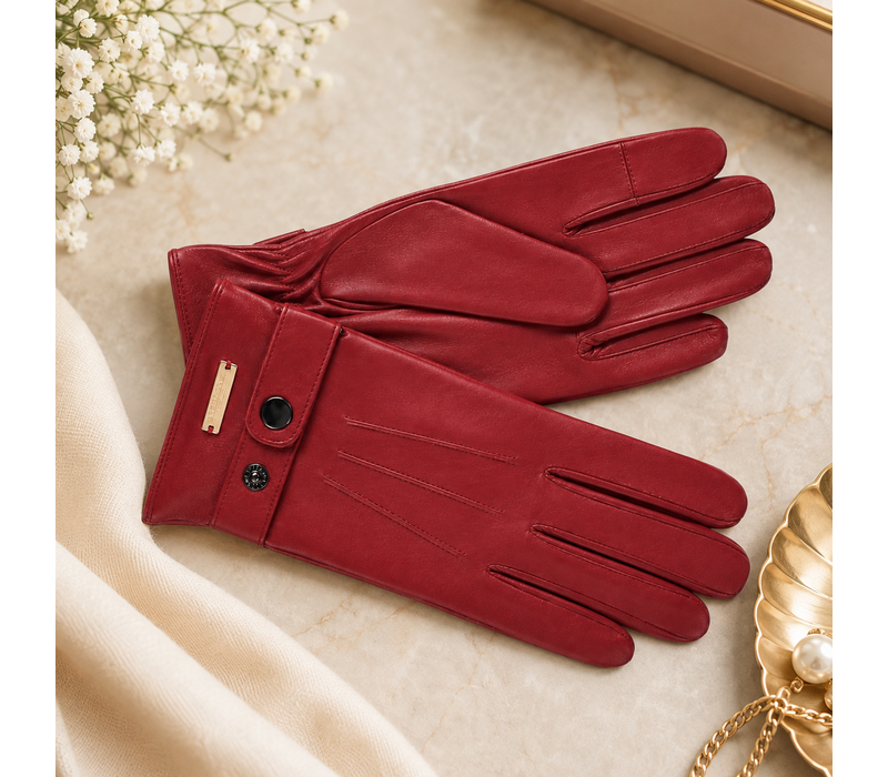 Seeberger 19806  Red Soft Leather Gloves