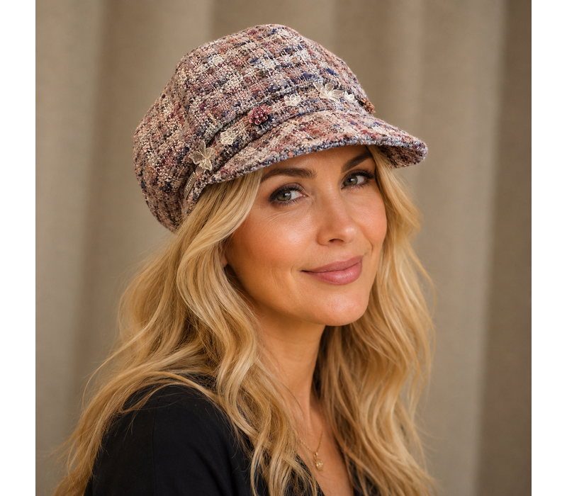 Seeberger 20245 Tweed Ballon cap w/Embellishment