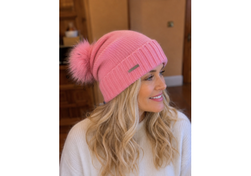 Seeberger Seeberger 16207 Cashmere Turn-up w/Fur Pom