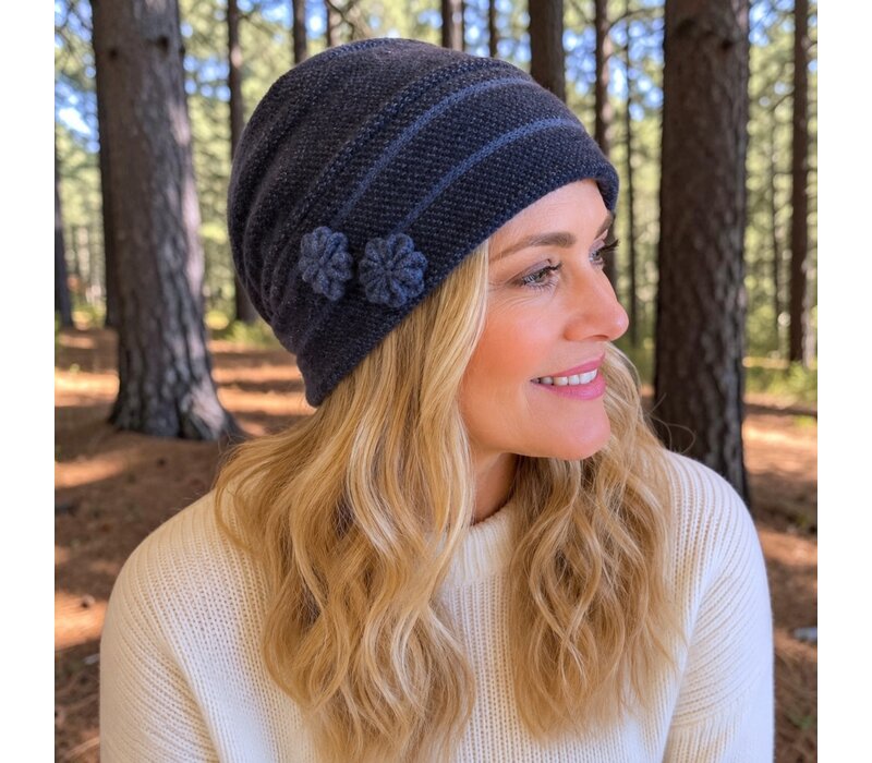 Seeberger 20090 Navy Boiled Wool Toque