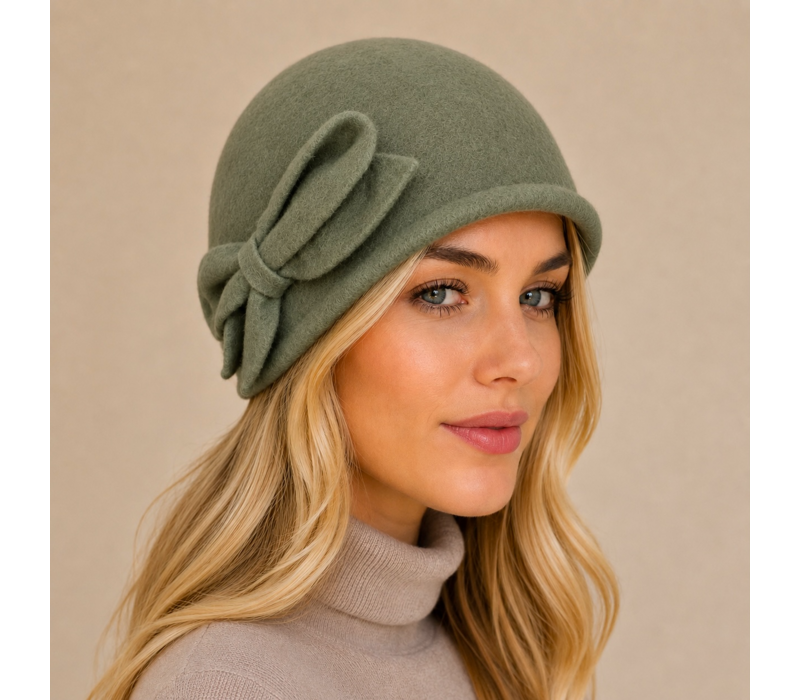 Seeberger 19830 Olive Boiled Wool Beanie