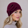 Seeberger Seeberger 19830 Burgundy Boiled Wool Beanie