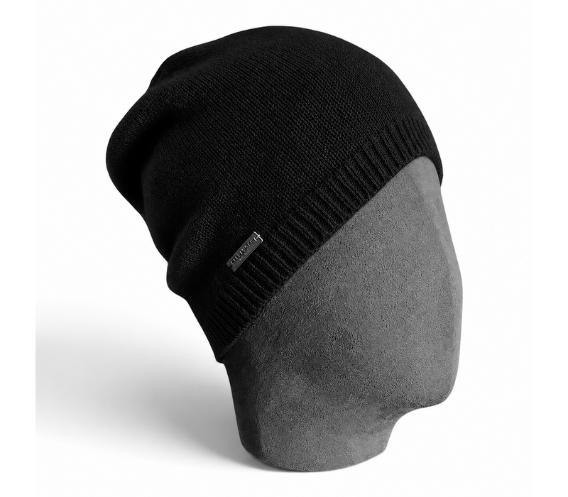 Seeberger 19967 Black Beanie in Soft Yarn