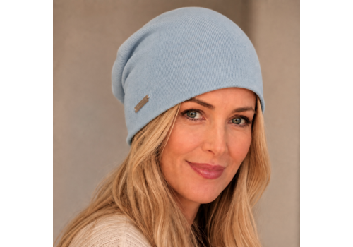 Seeberger Seeberger 19979 Blue Fine Knit Headsock