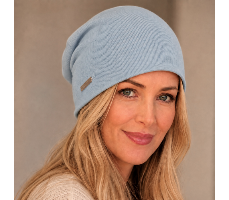 Seeberger 19979 Blue Fine Knit Headsock