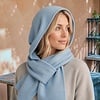 Seeberger Seeberger 19969 Blue Melange Hooded Scarf