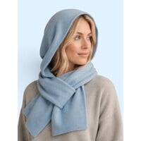 Seeberger 19969 Blue Melange Hooded Scarf