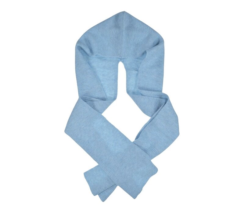 Seeberger 19969 Blue Melange Hooded Scarf
