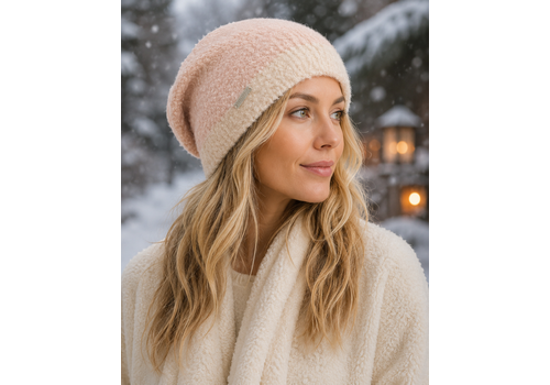 Seeberger Seeberger 19946 Pink Bouclé Yarn Headsock