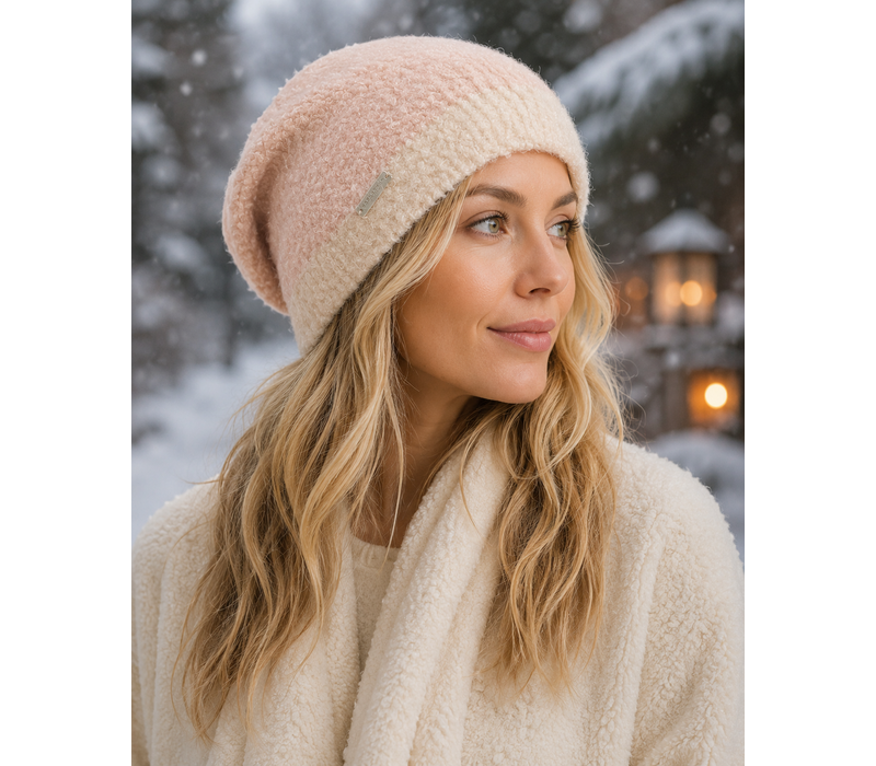 Seeberger 19946 Pink Bouclé Yarn Headsock