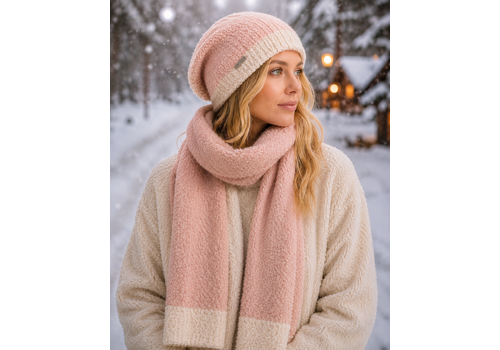 Seeberger Seeberger 19949 Pink Bouclé Yarn Scarf