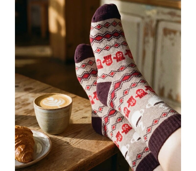 Polar Star Brown multi COFFEE Warm Socks