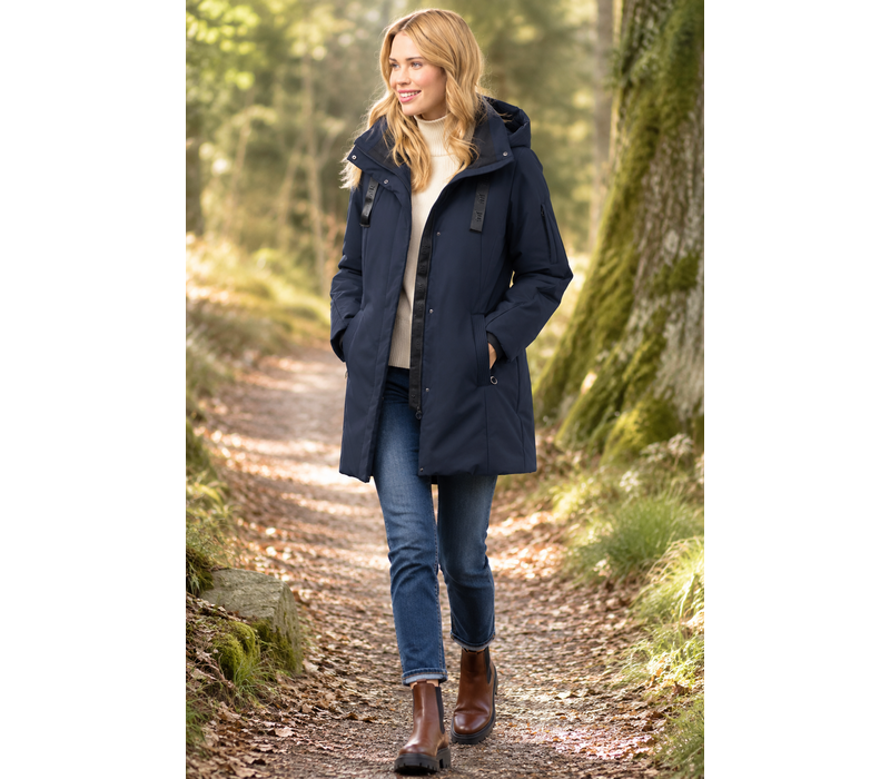 JUNGE “PIL” Navy Water Resistant Coat