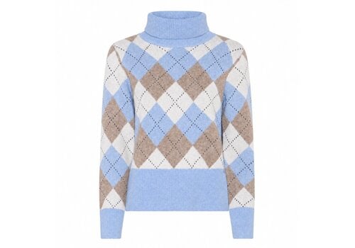 Micha A/W Micha 183 151 Blue/Camel Polo Sweater