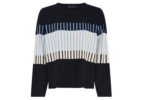 Micha S/S Micha 180 149 Navy/Sand Stripe Sweater