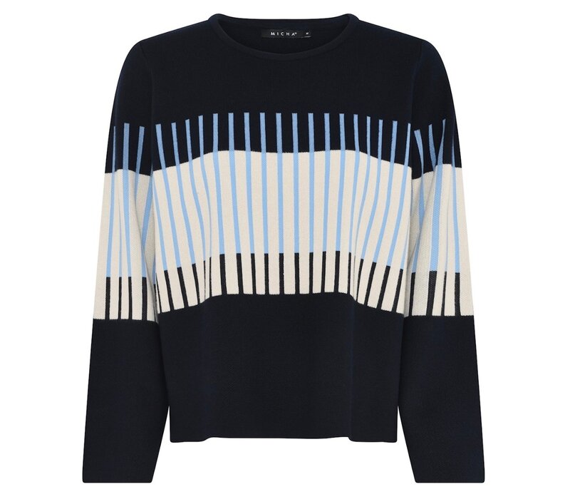 Micha 180 149 Navy/Sand Stripe Sweater