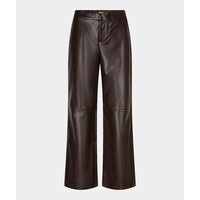 Esqualo 11504 Cacao Wide Faul Leather Pants